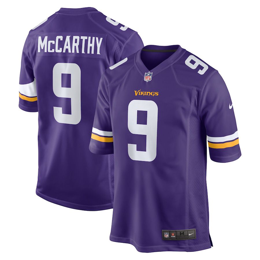 Men Minnesota Vikings #9 J.J. McCarthy Nike Purple 2024 NFL Draft First Round Pick Player Game Jersey->minnesota vikings->NFL Jersey